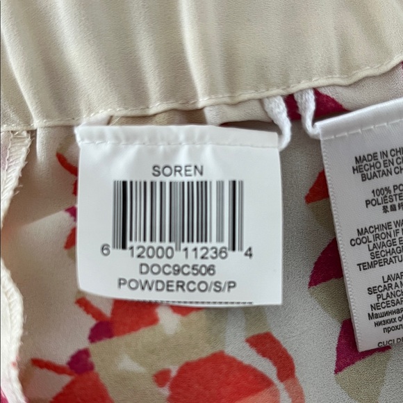 BCBGMaxAzria Pink and Cream Patterned Shorts Romper - Picture 14 of 16